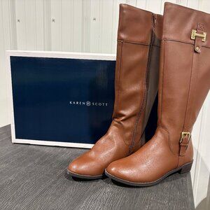 Karen Scott Women’s Riding Boots – Brown | Size 8 | New